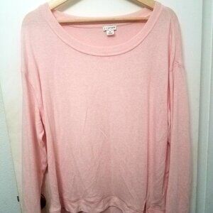 J by J. Crew Pink Soft Tie Front Long Sleeve Shirt Women's Size XL
